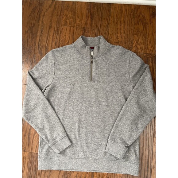 Ted Baker London Sweater Mens Size 3 US Small Gray 1/4 Zip Pullover Stretch CO41 - Picture 4 of 7